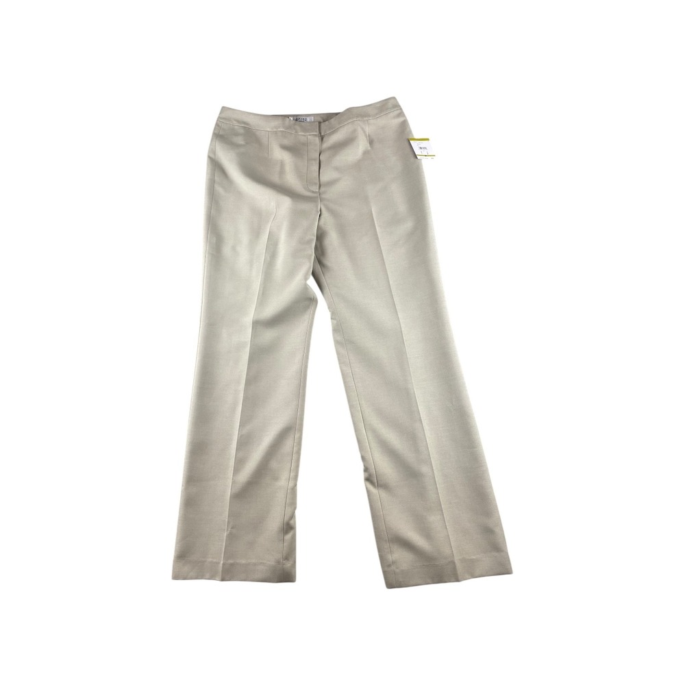 NWT Kasper Summer Straw Straight Leg Dress‎ Pants Women Size 14 Beige